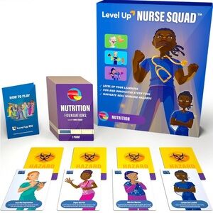 Level Up RN Nutrition Flash Cards Game, Nursing Exam Prep 25–26, Study Tool- New